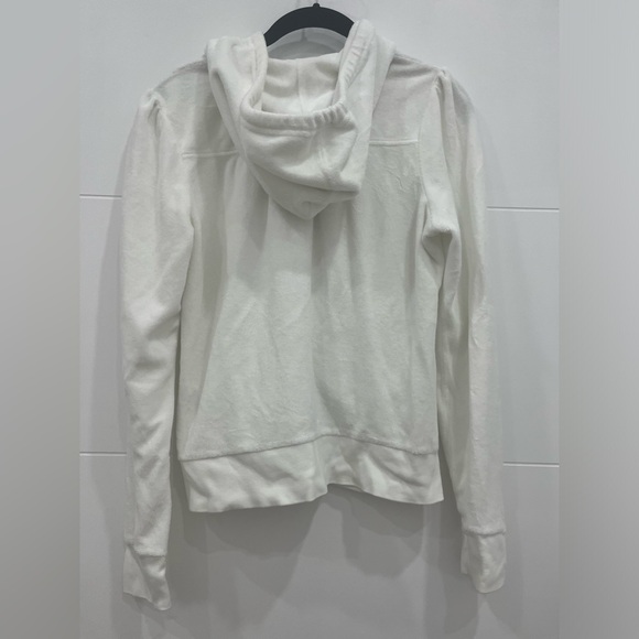 JUICY COUTURE WHITE TERRY ZIPUP HOODIE - Picture 9 of 9